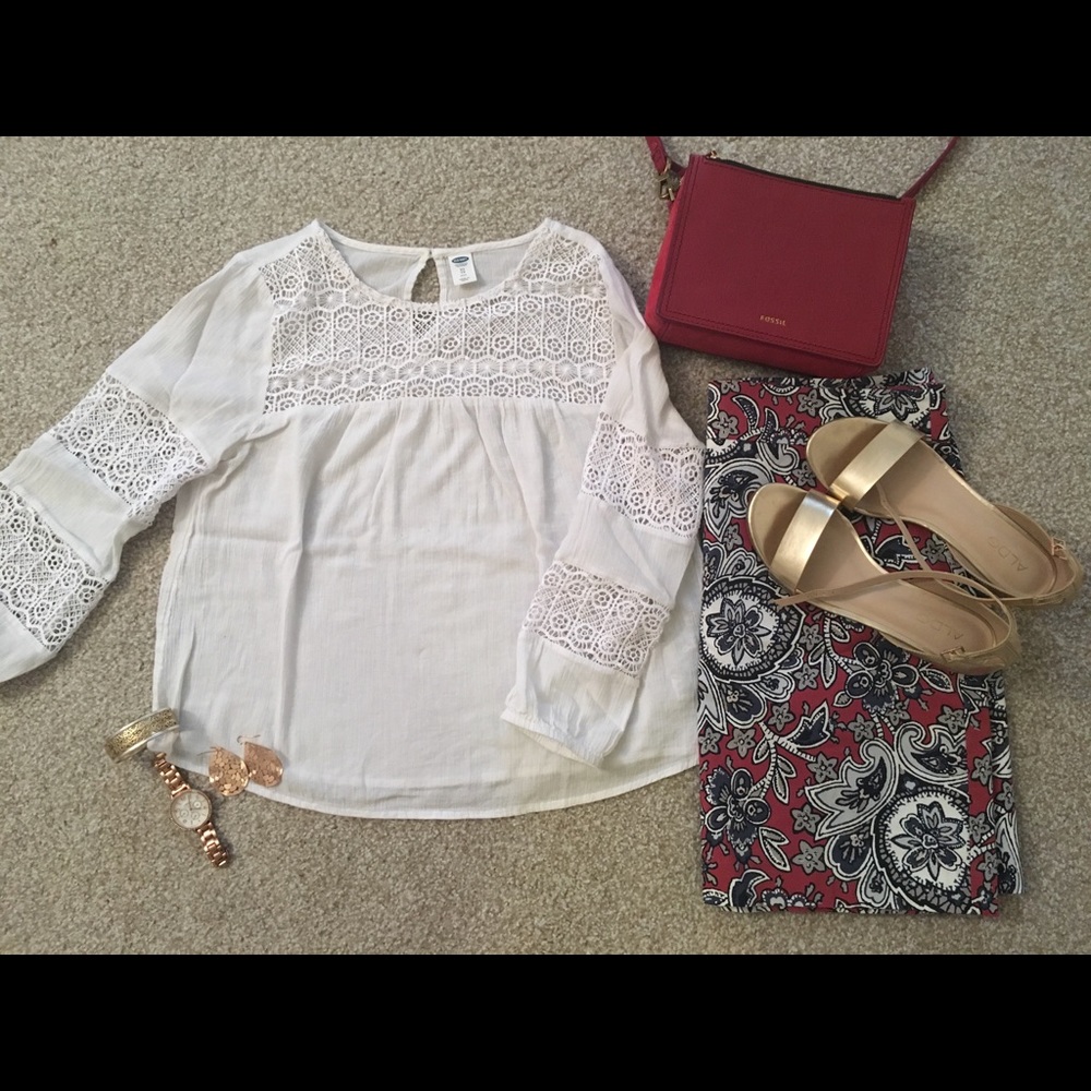 White crochet eyelet top from Old Navy